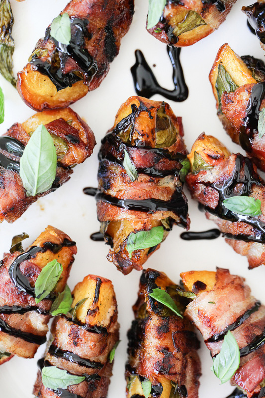 Tom's Bacon Wrapped Grilled Peaches