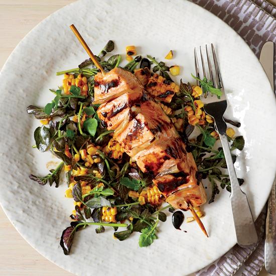 Tom's Ginger Salmon & Grilled Corn Salad