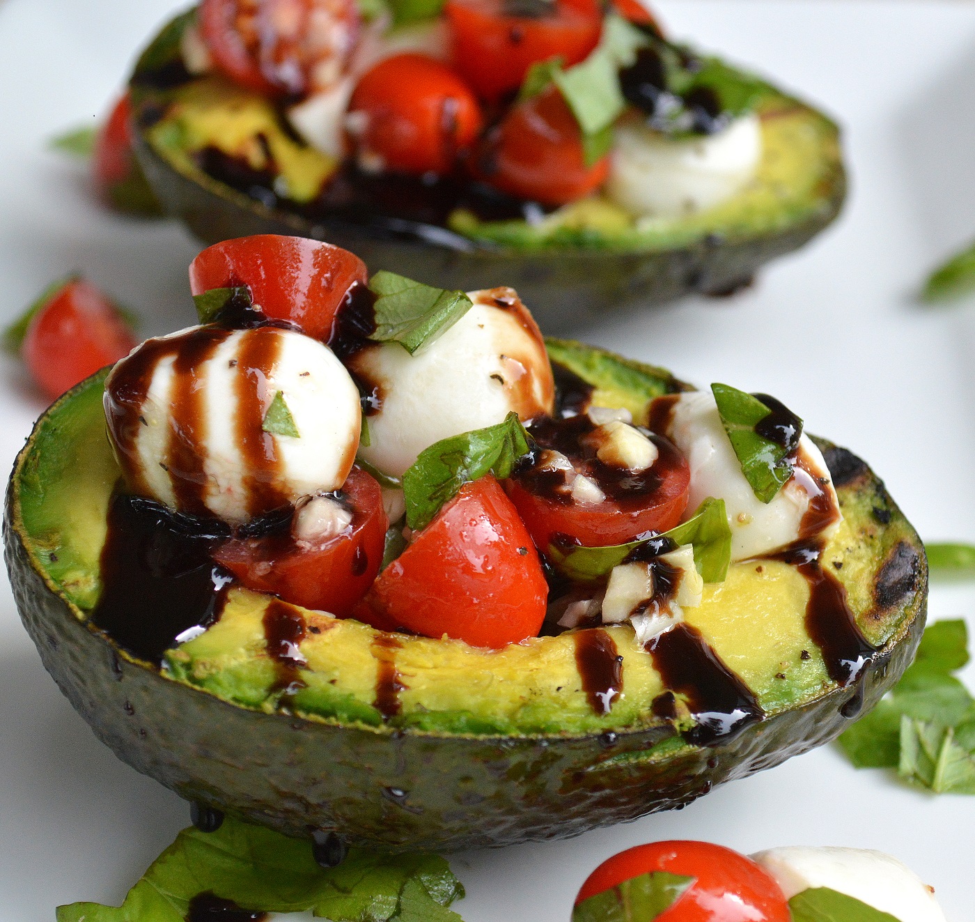 Tom's Grilled Avocado Caprese Salad