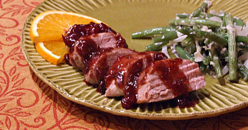 Orange- Cranberry Glazed Pork Tenderloin