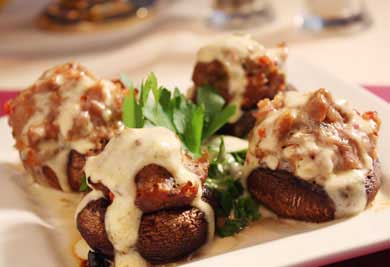 Tom's Stuffed Mushrooms Hollandaise