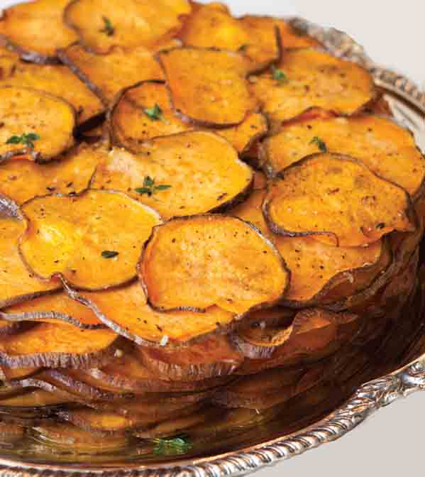 Grandma Celia's Maple Balsamic Sweet Potato Gratin