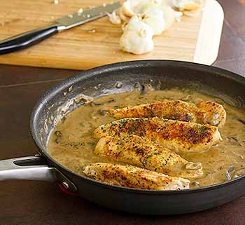 Tom's Balsamic Mushroom Creamed Chicken