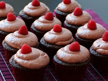 Tom's Chocolate Balsamic Raspberry Cupcakes