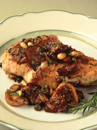 Chicken Saute with Fig-Olive Tapenade