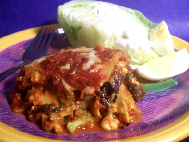 Portabella Mushroom With Spinach and Feta Lasagna