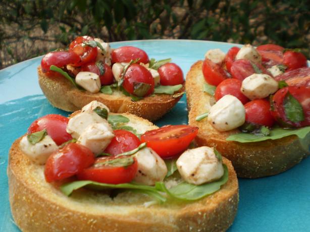 Cherry Tomato, Bocconcini and Basil Bruschetta