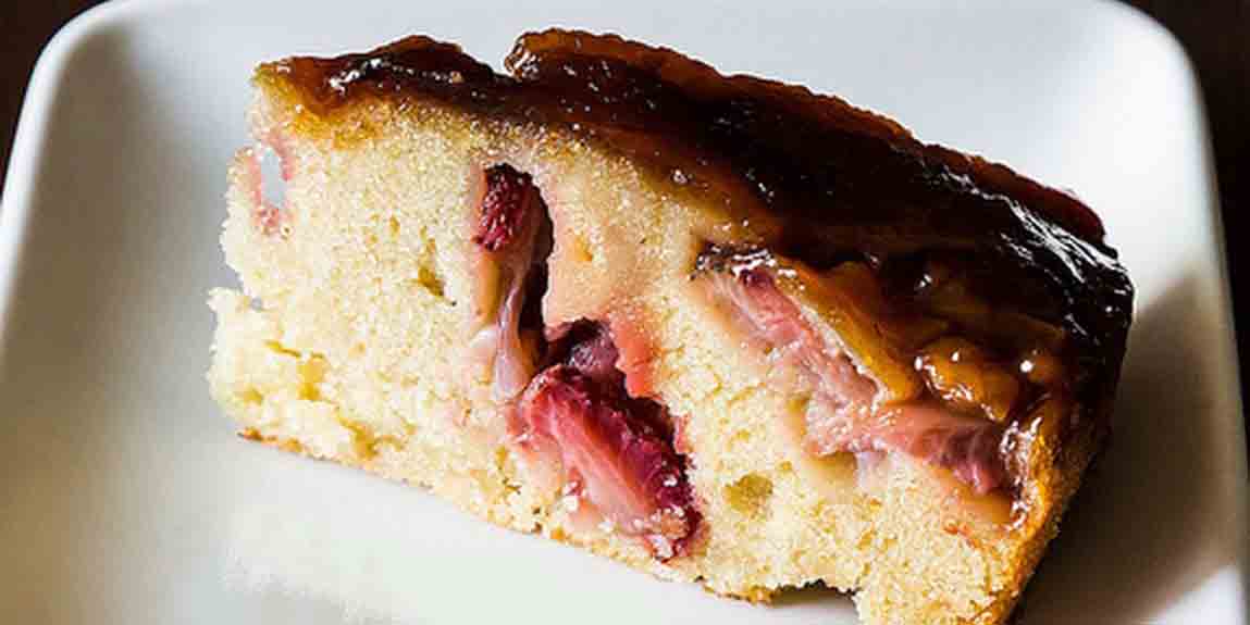 Tom's Upside Down Strawberry Balsamic Cake