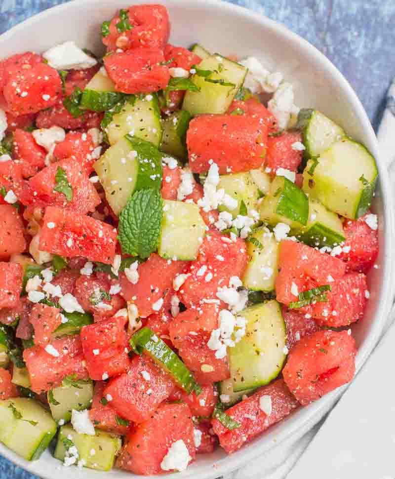 Cucumber Watermelon Feta Salad